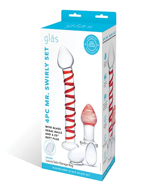 Anal Electric Hustler Lingerie Glas 4 Pc Mr Swirly Set Wglass Kegel Balls 325 Butt Plug Red