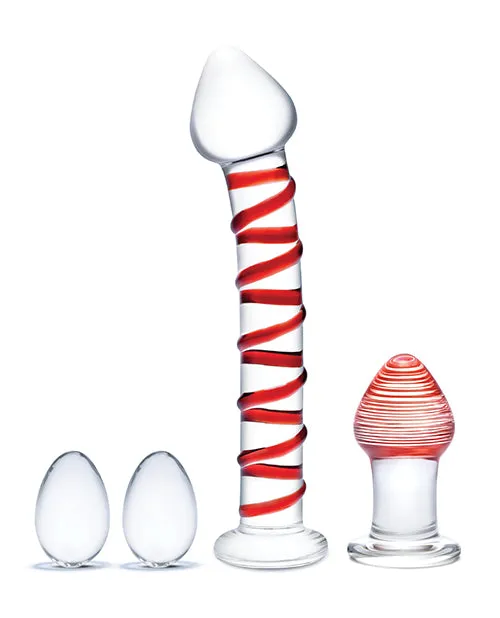 Anal | Electric / Hustler Lingerie Glas 4 Pc Mr. Swirly Set W/glass Kegel Balls & 3.25 Anal | Electric / Hustler Lingerie Glas 4 Pc Mr. Swirly Set W/glass Kegel Balls & 3.25