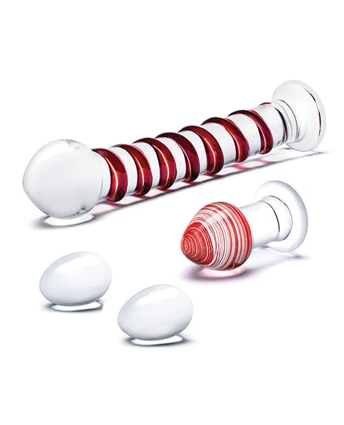 Anal | Electric / Hustler Lingerie Glas 4 Pc Mr. Swirly Set W/glass Kegel Balls & 3.25 Anal | Electric / Hustler Lingerie Glas 4 Pc Mr. Swirly Set W/glass Kegel Balls & 3.25