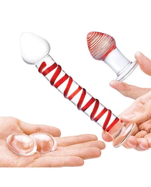 Anal | Electric / Hustler Lingerie Glas 4 Pc Mr. Swirly Set W/glass Kegel Balls & 3.25 Anal | Electric / Hustler Lingerie Glas 4 Pc Mr. Swirly Set W/glass Kegel Balls & 3.25