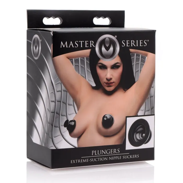 Anal XR Brands Master Series Master Series Plungers Extreme Suction Nipple Suckers Black