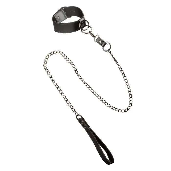 Calexotics Anal Euphoria Collection Collar With Chain Leash Black