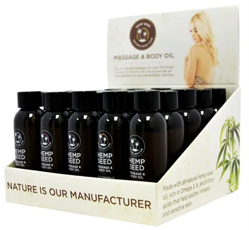 Couples Earthly Body Hemp Massage Oil Assorted 2 Oz 25 Piece Display