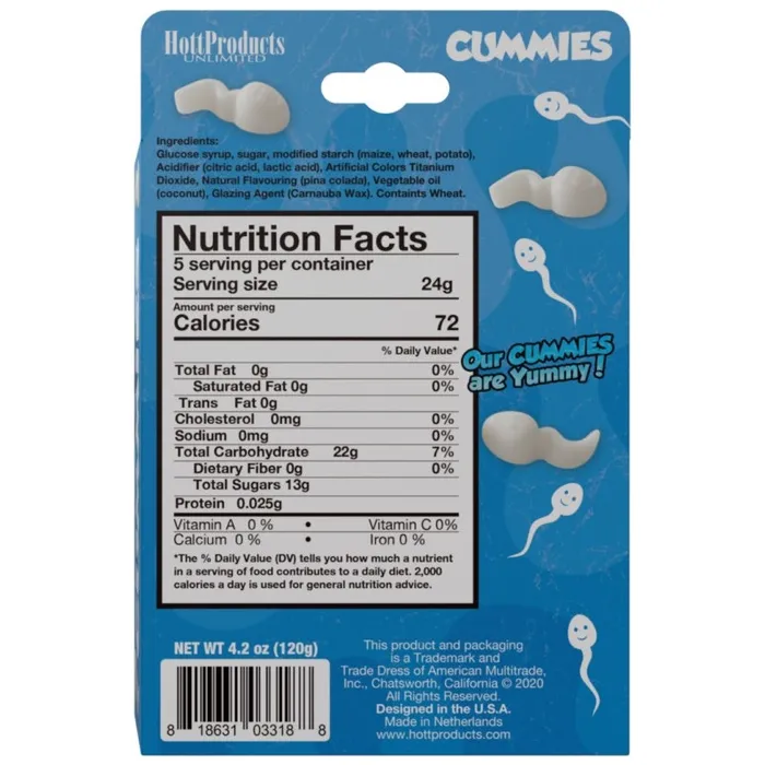 Cummies Sperm Shaped Gummies | Hott Products Vibrators