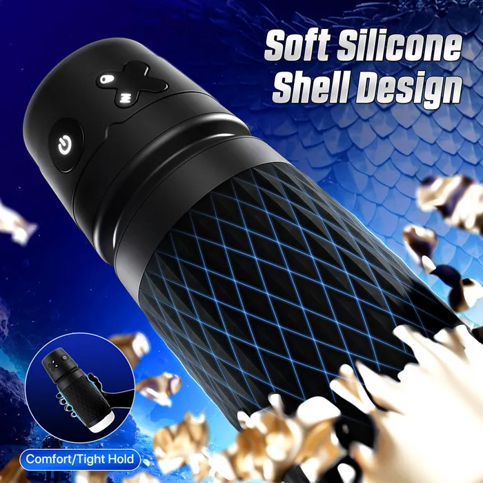CyberSkin B-Warrior - Black USB Rechargeable Sucking & Vibrating Auto Masturbator | CyberSkin Male Sex Toys CyberSkin B-Warrior - Black USB Rechargeable Sucking & Vibrating Auto Masturbator | CyberSkin Male Sex Toys
