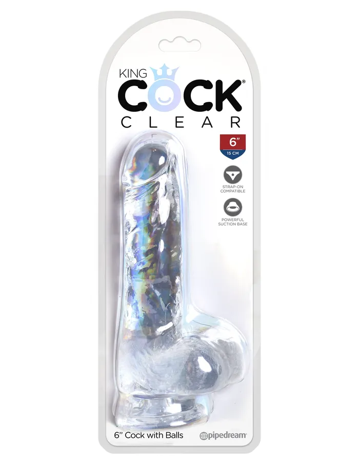 Dildos King Cock Clear 6quot Cock With Balls Pipedream