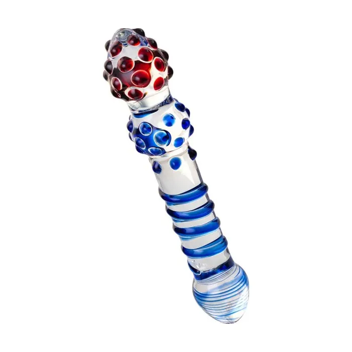 Dildos | Sexus Glass Sexus Glass Dildo Blue Red 20.5cm Dildos | Sexus Glass Sexus Glass Dildo Blue Red 20.5cm
