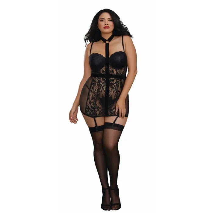 Dreamgirl Garter Slip 3x Black Anal