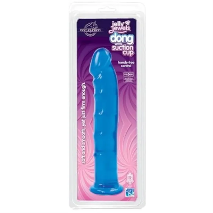 Female Sex Toys Jelly Jewel Dong With Suction Cup Sapphire Doc Johnson