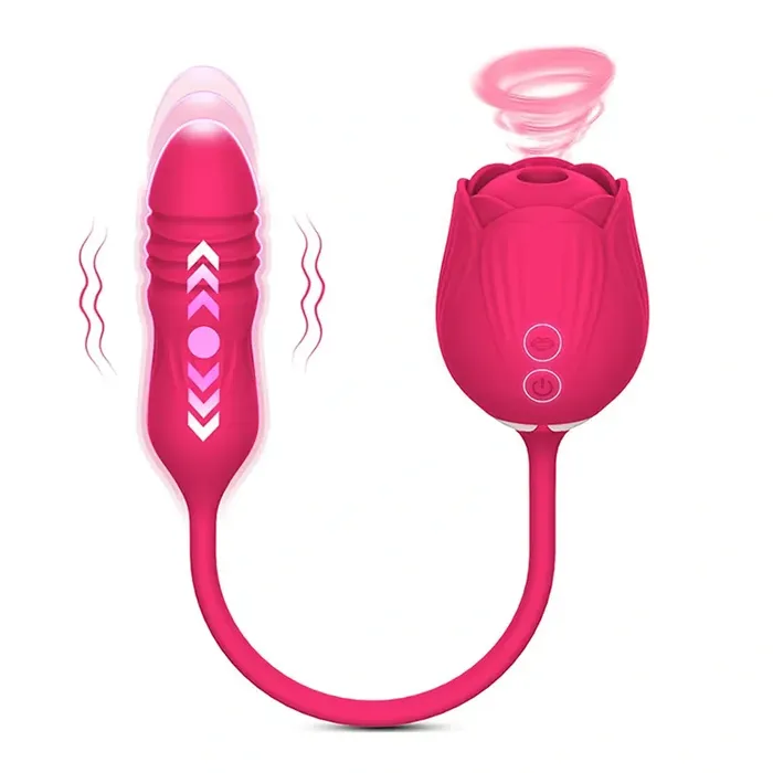 Female Sex Toys Lovetoyshub 2 in 1 Floral Fantasy Clitoral Suction Rose Vibrator Female Sex Toys Lovetoyshub 2 in 1 Floral Fantasy Clitoral Suction Rose Vibrator