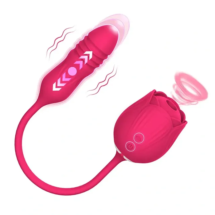 Female Sex Toys | Lovetoyshub 2 in 1 Floral Fantasy Clitoral Suction Rose Vibrator