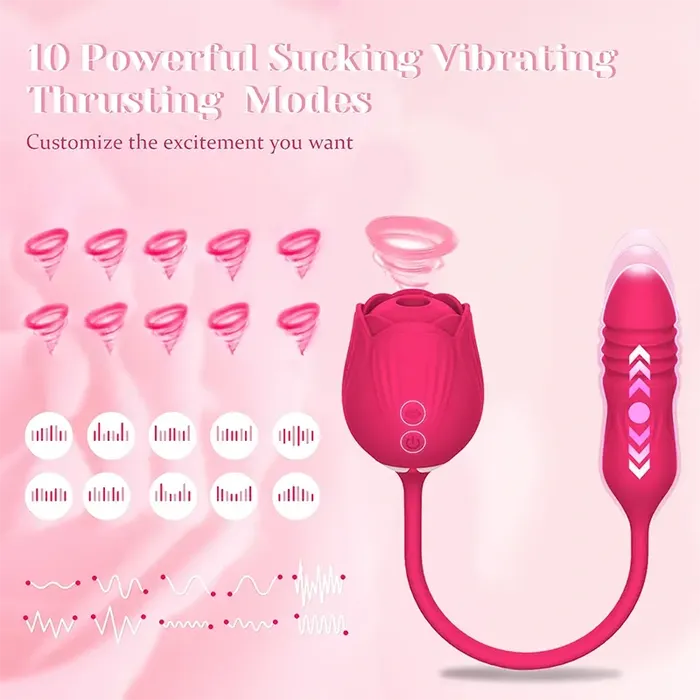 Female Sex Toys | Lovetoyshub 2 in 1 Floral Fantasy Clitoral Suction Rose Vibrator