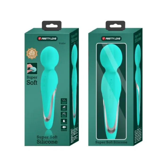 Female Sex Toys Pretty Love Walter Super Soft Silicone Wand Seafoam