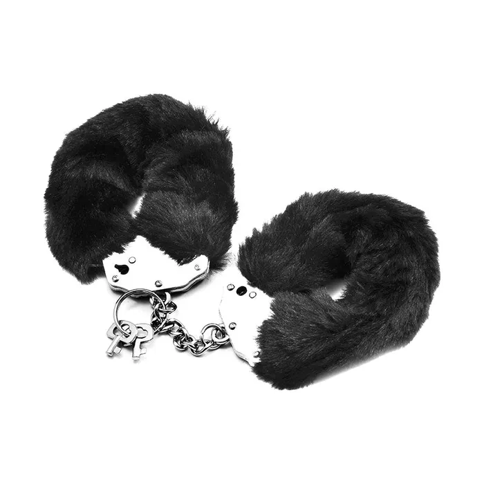Fetish Pleasure Fluffy Hand Cuffs Black Lovetoy Anal