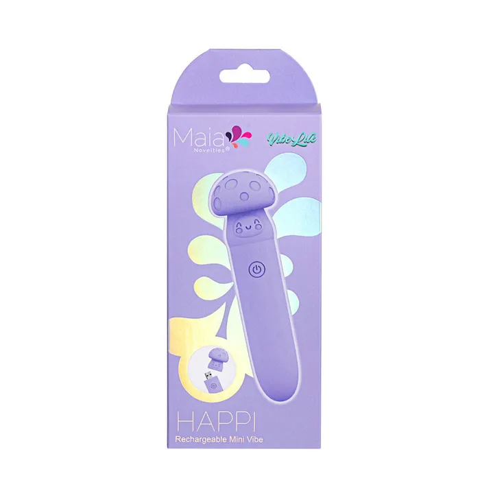 Maia Toys Vibrators | Maia HAPPI - Purple 11.1 cm USB Rechargeable Bullet Maia Toys Vibrators | Maia HAPPI - Purple 11.1 cm USB Rechargeable Bullet