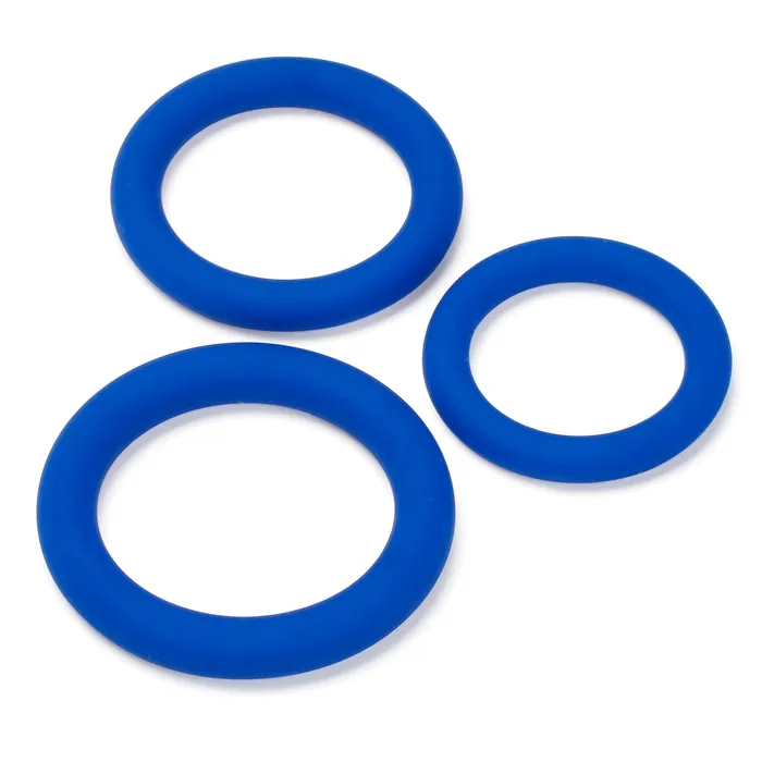 Male Sex Toys Cloud 9 Novelties Pro Sensual Silicone Cock Ring 3 Pack Blue
