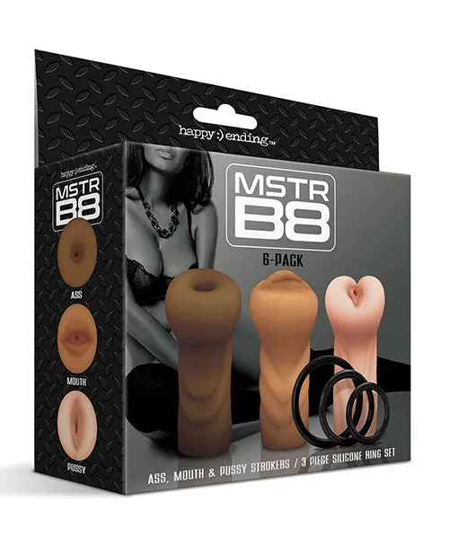 Mstr B8 Stroker Set Wcrings Assorted Pack Of 3 Global Novelties Male Sex Toys Mstr B8 Stroker Set Wcrings Assorted Pack Of 3 Global Novelties Male Sex Toys