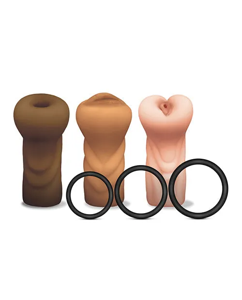 Mstr B8 Stroker Set W/c-rings - Assorted Pack Of 3 | Global Novelties Male Sex Toys