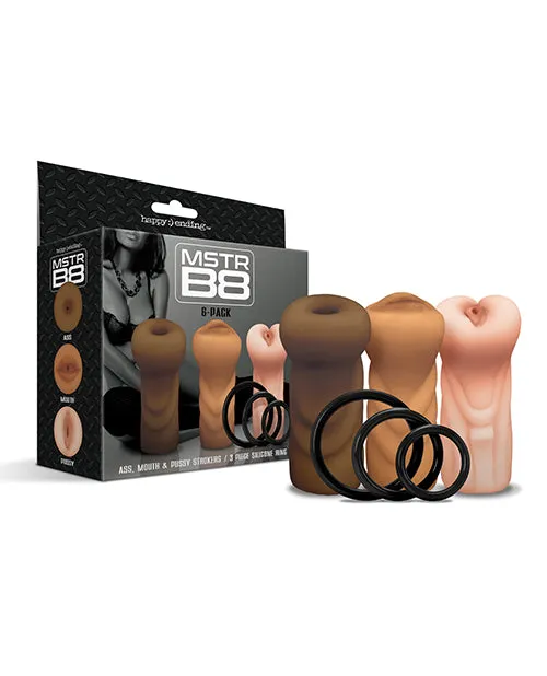 Mstr B8 Stroker Set W/c-rings - Assorted Pack Of 3 | Global Novelties Male Sex Toys