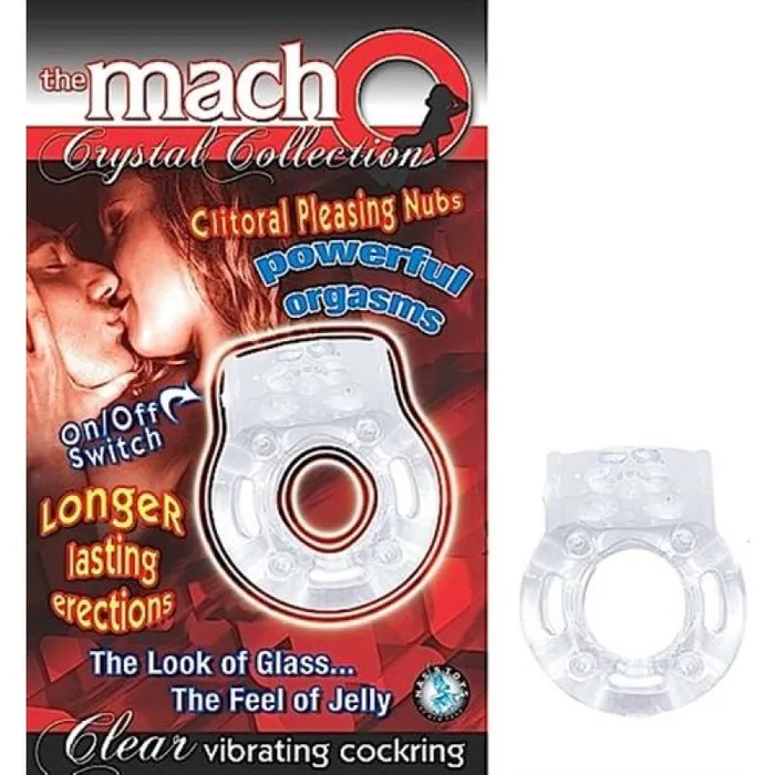 Nasstoys Male Sex Toys The Macho Crystal Collection Vibrating Cock Ring Clear