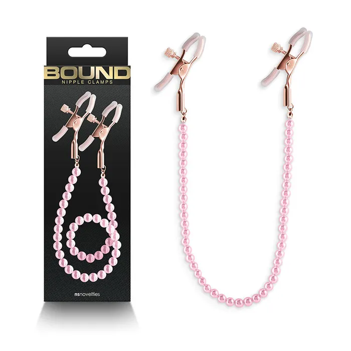 NS Novelties Vibrators Bound Nipple Clamps DC1 Pinknsn130244