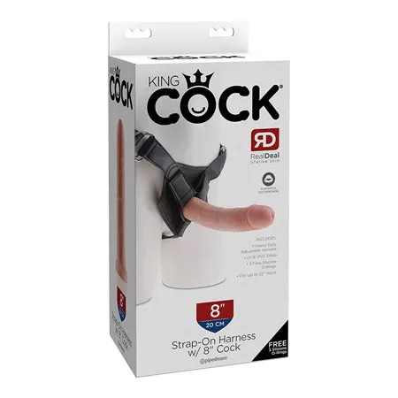 PD Products Female Sex Toys Pipedream King Cock StrapOn Harness With 8 in Cock Beige