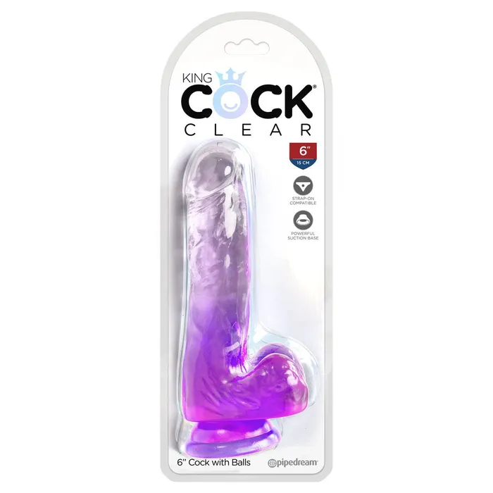 Pipedream King Cock Clear 6'' Cock with Balls - Purple-(pd5752-12) | Dildos Pipedream King Cock Clear 6'' Cock with Balls - Purple-(pd5752-12) | Dildos