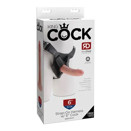 Pipedream King Cock StrapOn Harness With 6 in Cock Beige PD Products Female Sex Toys Pipedream King Cock StrapOn Harness With 6 in Cock Beige PD Products Female Sex Toys
