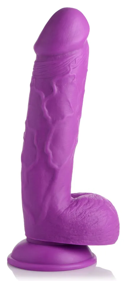 Pop Pecker 825 Inch Dildo With Balls Purple XR Brands Pop Peckers Dildos