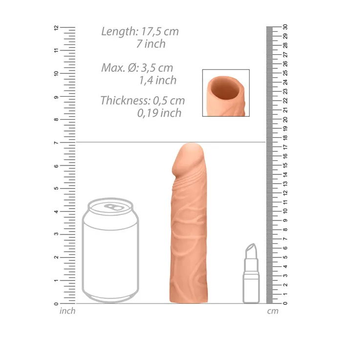 Shots Toys Male Sex Toys | REALROCK 7'' Penis Extender - Flesh 17.8 cm Penis Extension Sleeve Shots Toys Male Sex Toys | REALROCK 7'' Penis Extender - Flesh 17.8 cm Penis Extension Sleeve