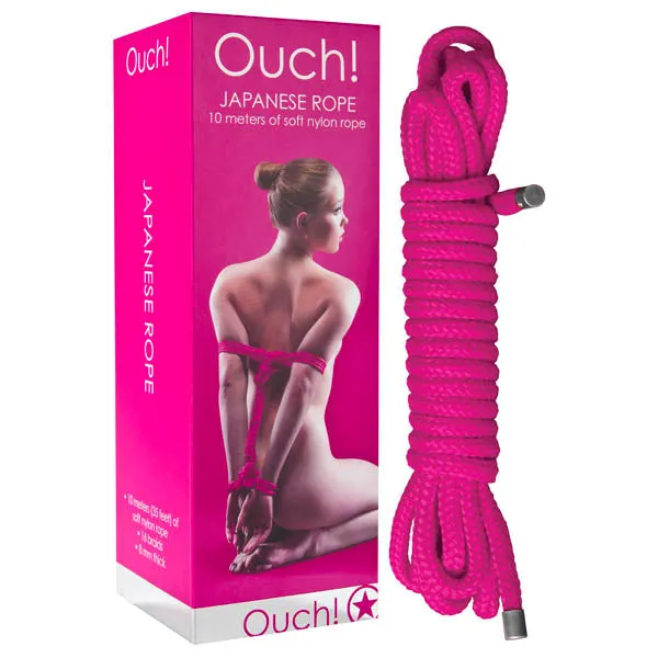 Shots Toys Vibrators Ouch Japanese Rope Pink 10 m Length