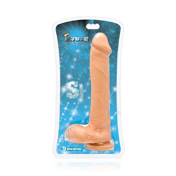 SI Novelties Dildos Ignite Cock Wballs Flesh Wsuction Cup