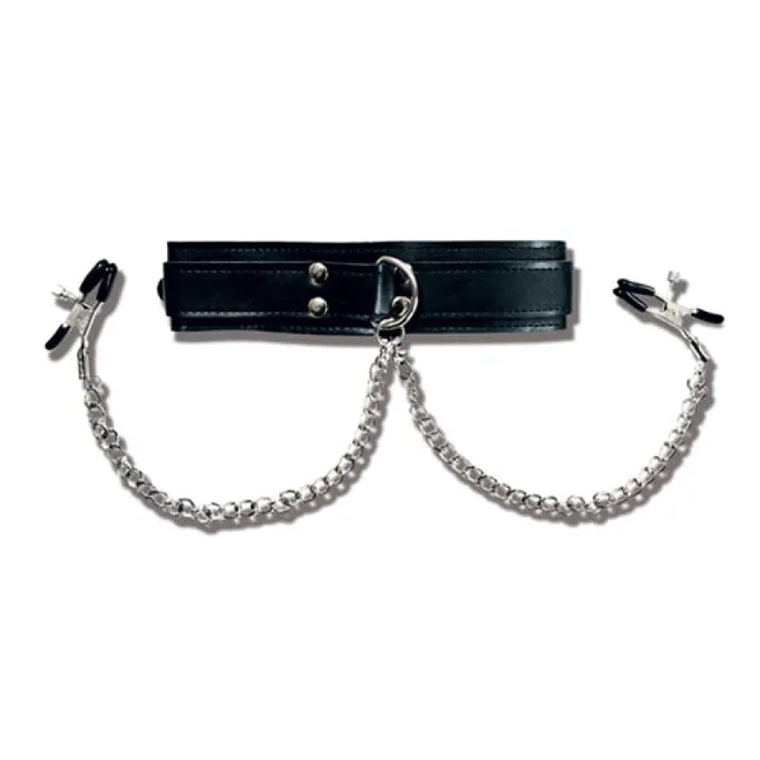 Sportsheets Female Sex Toys Collar With Nipple Clamps
