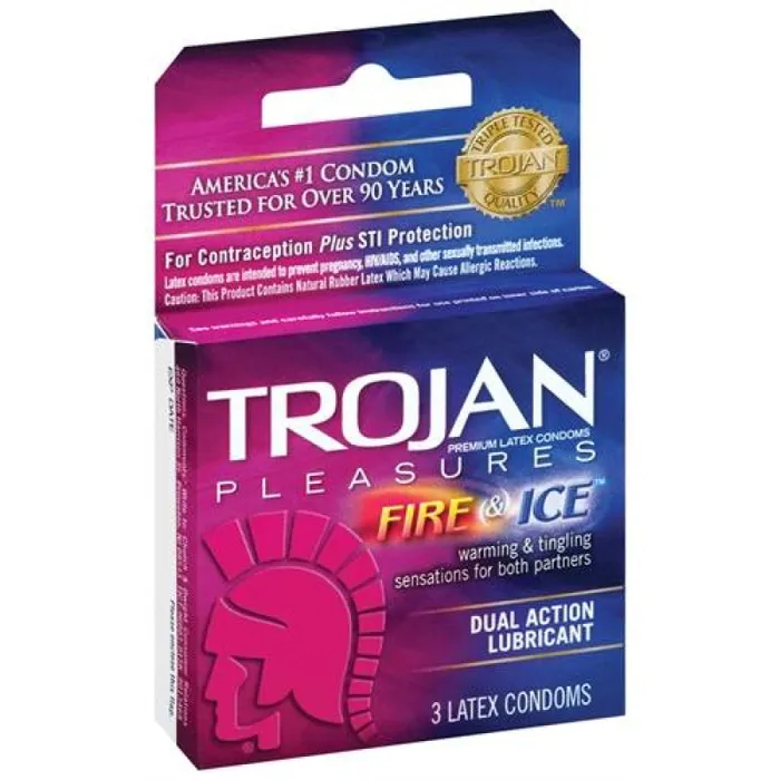 Trojan Condoms Vibrators Trojan Fire and Ice Dual Action Lubricated Condoms 3 Pack Trojan Condoms Vibrators Trojan Fire and Ice Dual Action Lubricated Condoms 3 Pack