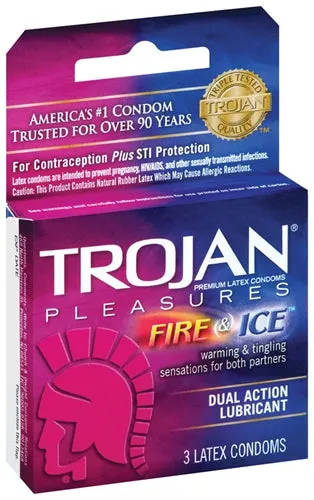 Vibrators Trojan Fire and Ice Dual Action Lubricated Condoms 3 Pack Trojan Condoms Vibrators Trojan Fire and Ice Dual Action Lubricated Condoms 3 Pack Trojan Condoms