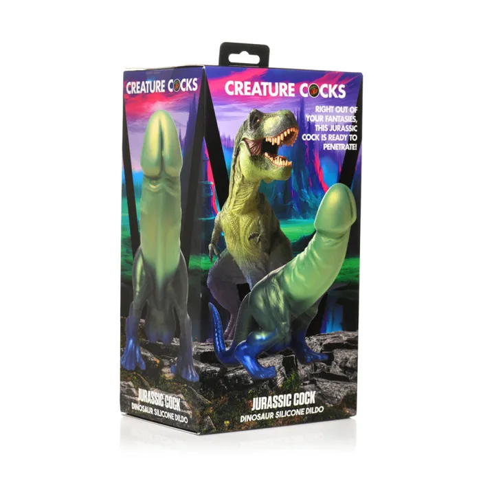 Xr Brands Creature Cocks Dildos Jurassic Cock Dinosaur Silicone Dildo Greenblue