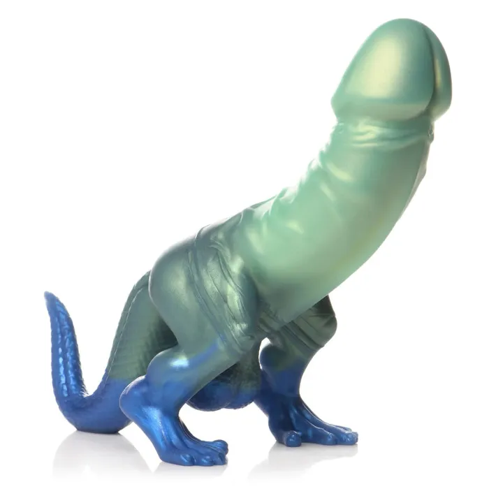 Xr Brands Creature Cocks Dildos | Jurassic Cock Dinosaur Silicone Dildo - Green/blue