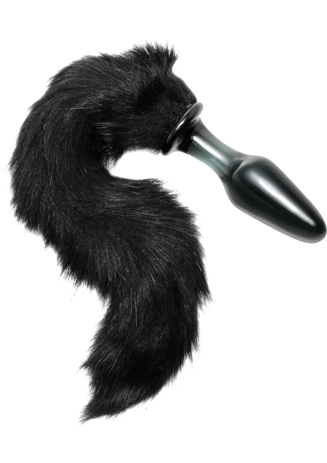 Anal Tailz Midnight Fox Glass Butt Plug with Tail TAILZ
