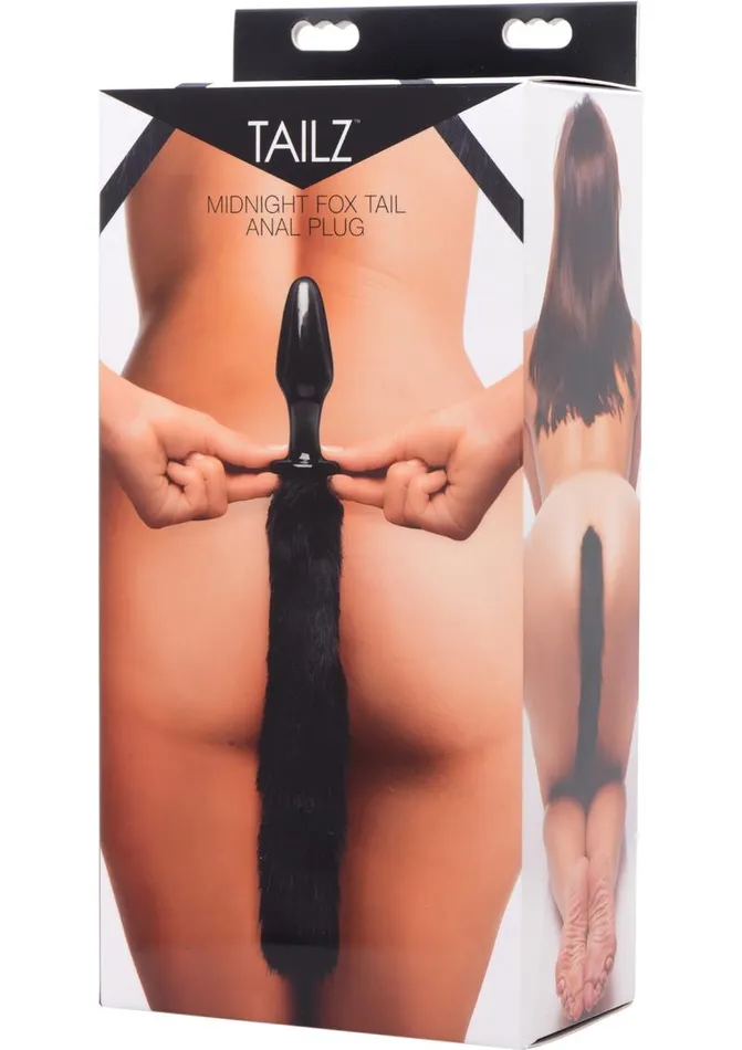 Anal Tailz Midnight Fox Glass Butt Plug with Tail TAILZ