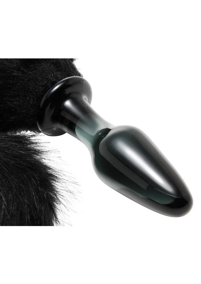 Anal Tailz Midnight Fox Glass Butt Plug with Tail TAILZ