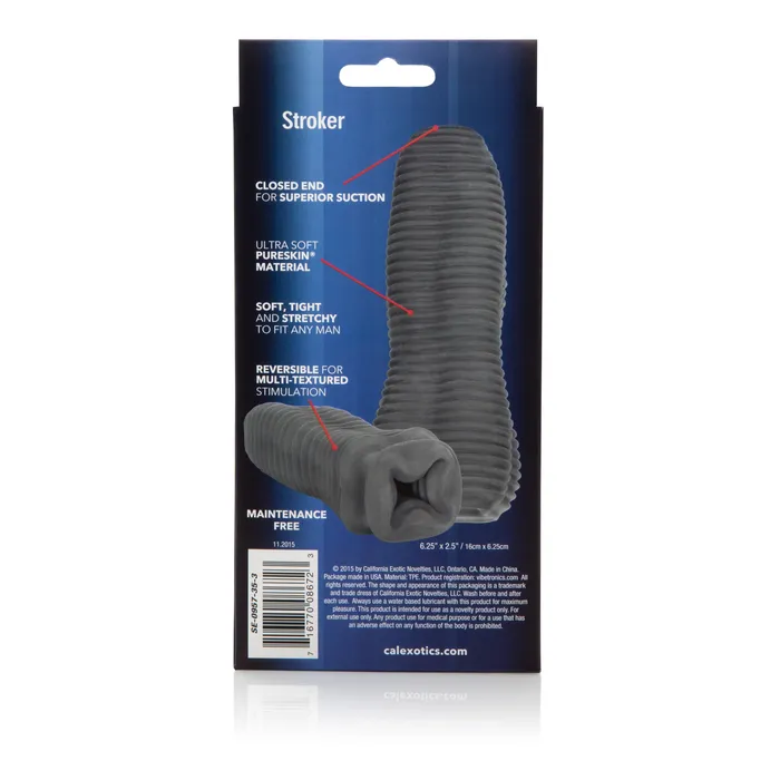 Apollo Reversible Closed End Stroker Gray California Exotic Male Sex Toys