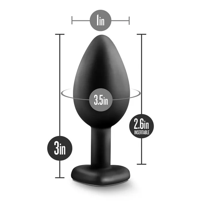 Blush Novelties Anal Temptasia Bling Bling Silicone Butt Plug with Clear Crystal