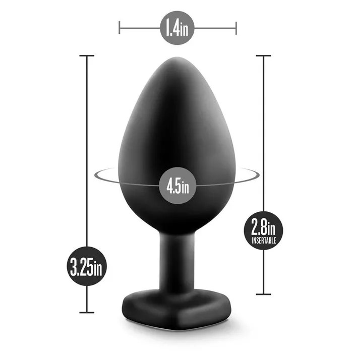 Blush Novelties Anal Temptasia Bling Bling Silicone Butt Plug with Clear Crystal