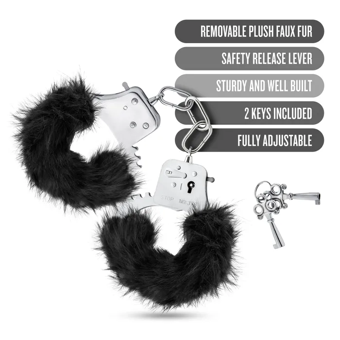 Blush Novelties Anal Temptasia Plush Fur Cuffs Black