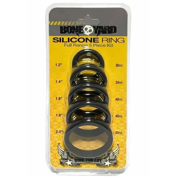 C1 Releasing Male Sex Toys Boneyard Silicone Ring 5 Pcs Kit Cock Rings