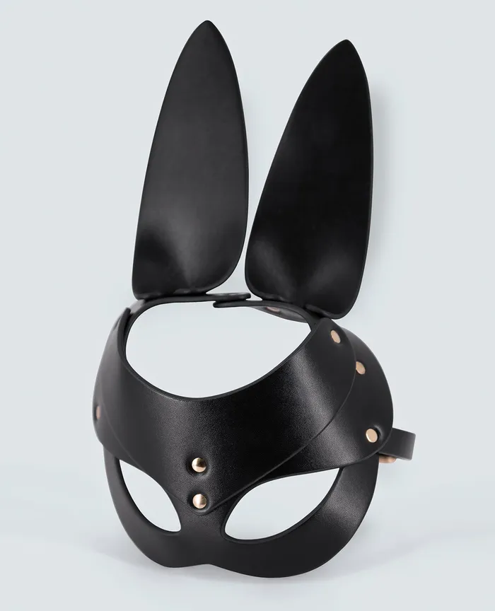 Comme Ci Comme Ca Restraints Lust PU Leather Bunny Mask Black