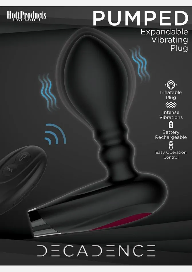 Decadence Male Sex Toys Decadence Pumped Silicone Expandable Butt Plug with Remote Control