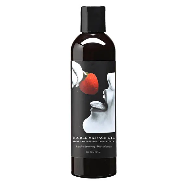 Earthly Body Couples Edible Massage Oil Succulent Strawberry Flavoured 237 ml Bottle