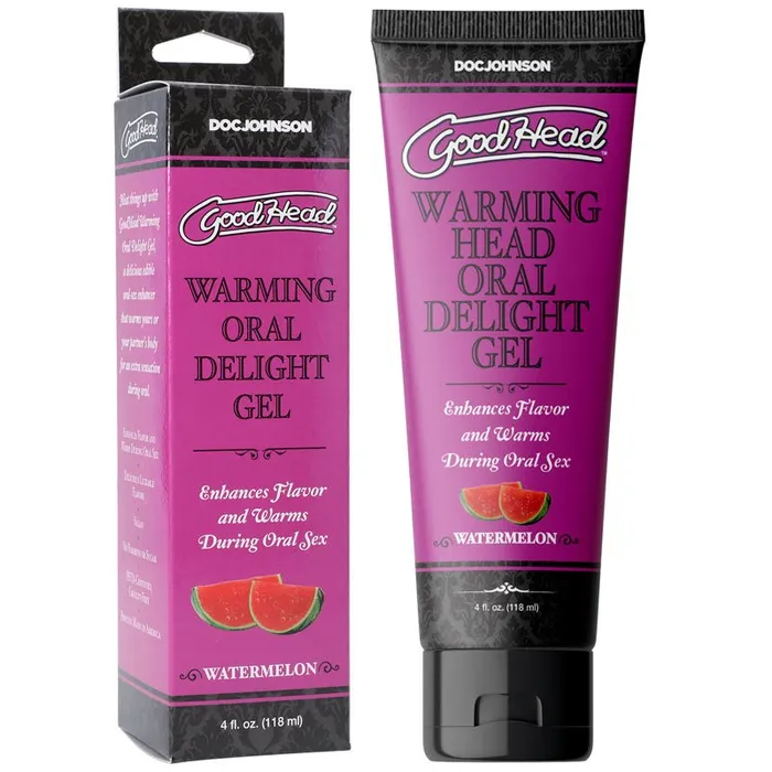 Enhancers Doc Johnson GoodHead Warming Head Oral Delight Gel Watermelon Watermelon Flavoured Oral Gel 120 ml Tube