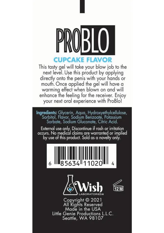 Enhancers Problo Problo Oral Pleasure Flavored Gel 15oz Cupcake